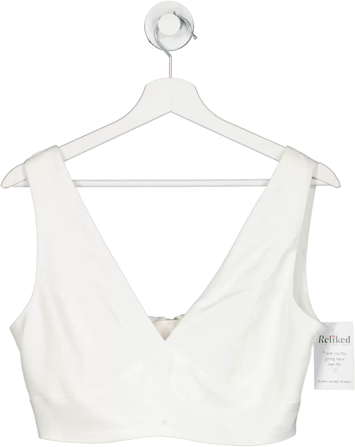 Karen Millen White Tailored Satin Back Crepe Cropped Corset Top UK 8