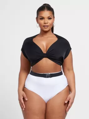 Khloe Short Sleeve Crop Swim Top