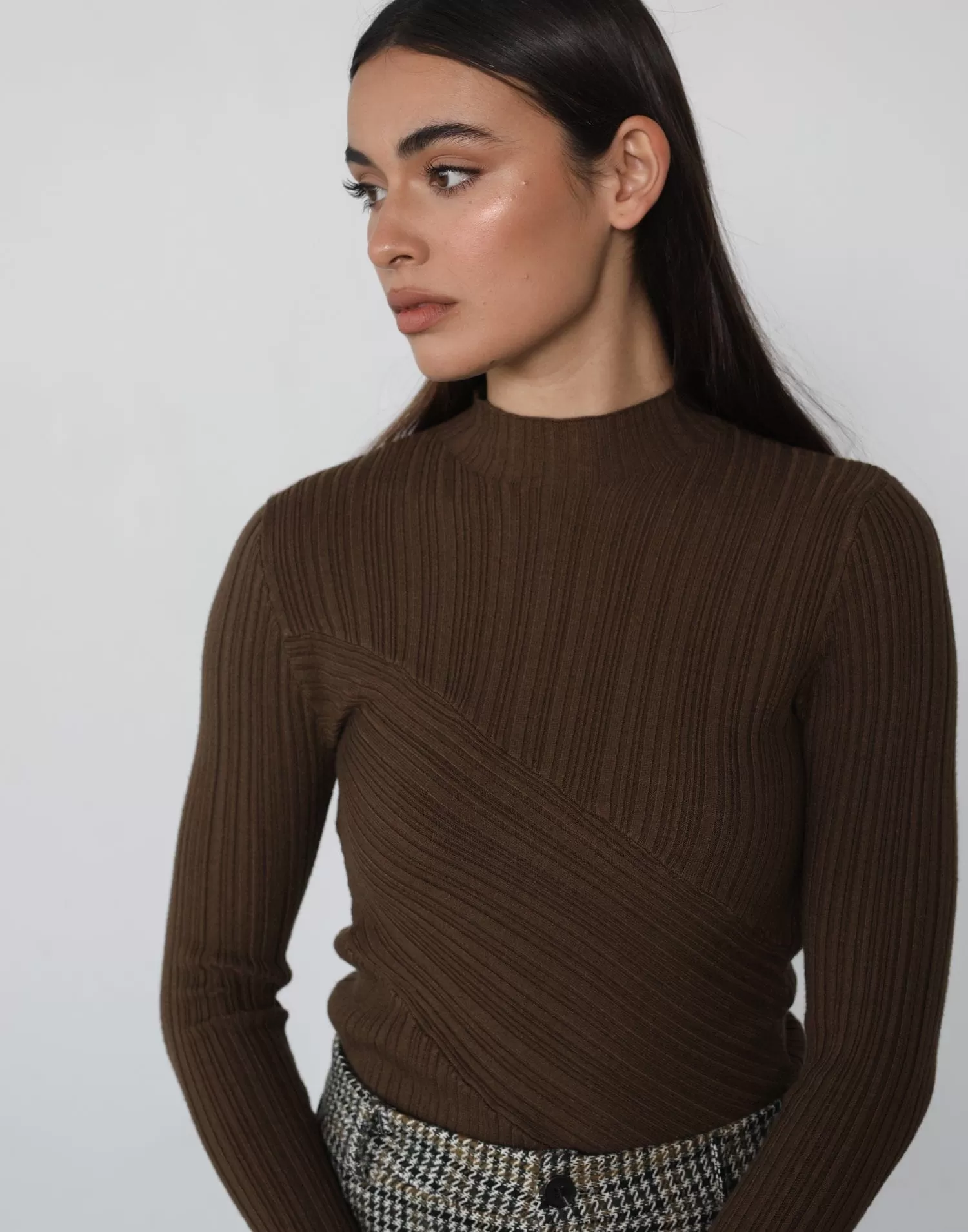 Kirsten Long Sleeve Top (Brown)