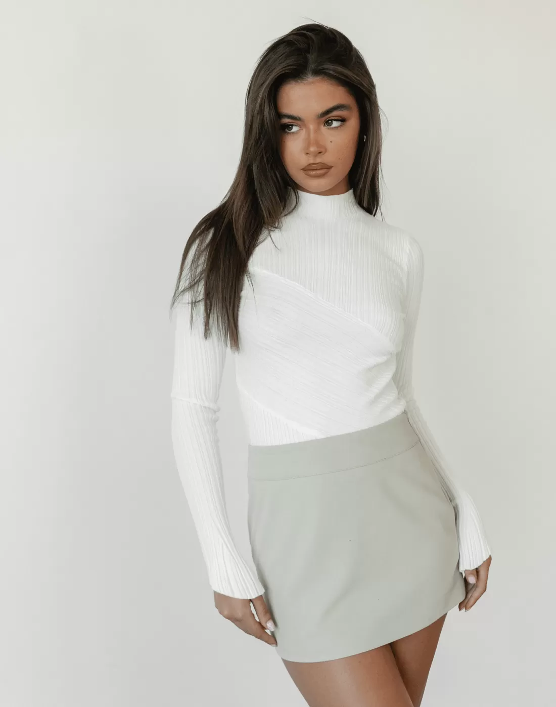 Kirsten Long Sleeve Top (White)