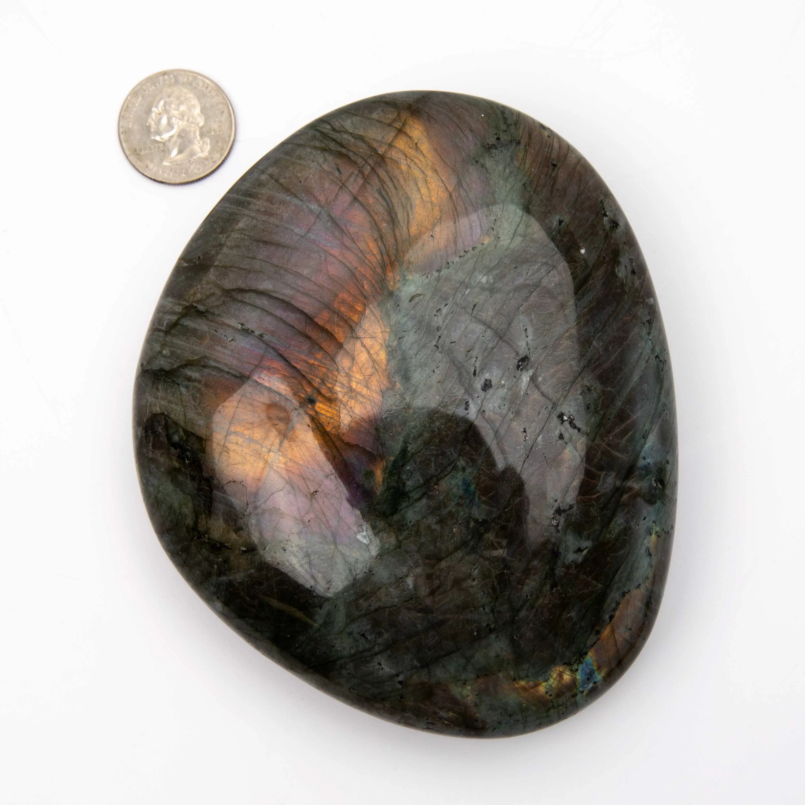 Labradorite, Orange/ Pink Flash - Polished, Free Form, AAA-Grade