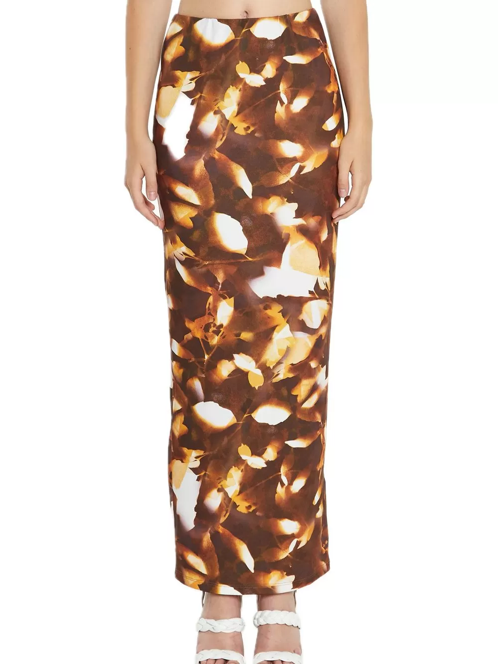 Ladies Skirt - Brown Digital Leaf