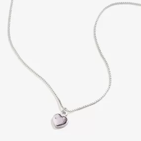 Light Amethyst Heart Necklace, June Birthstone