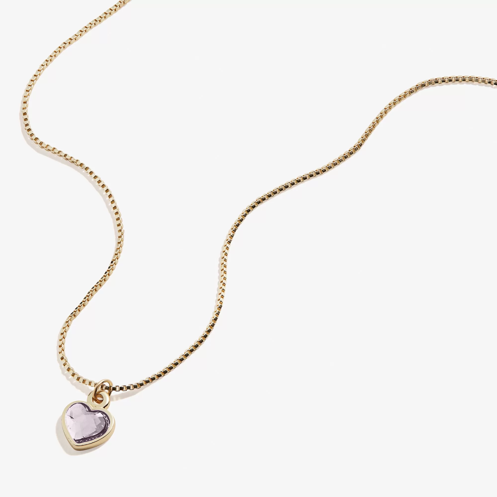 Light Amethyst Heart Necklace, June Birthstone