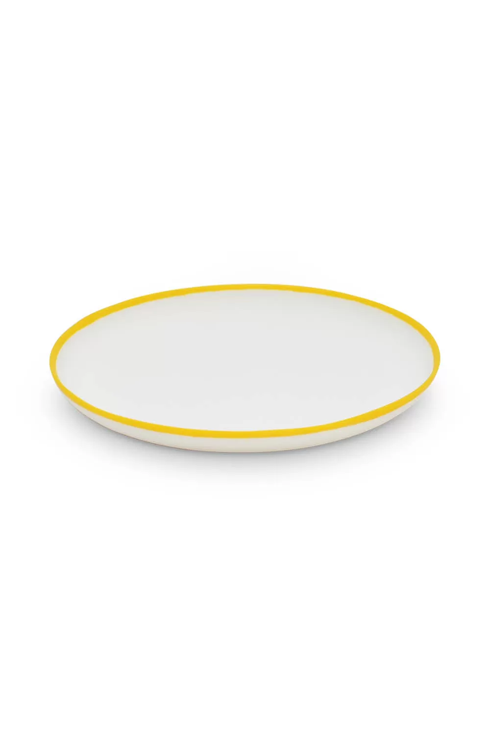 LIGNE Medium Platter in White With Sunshine Yellow Rim