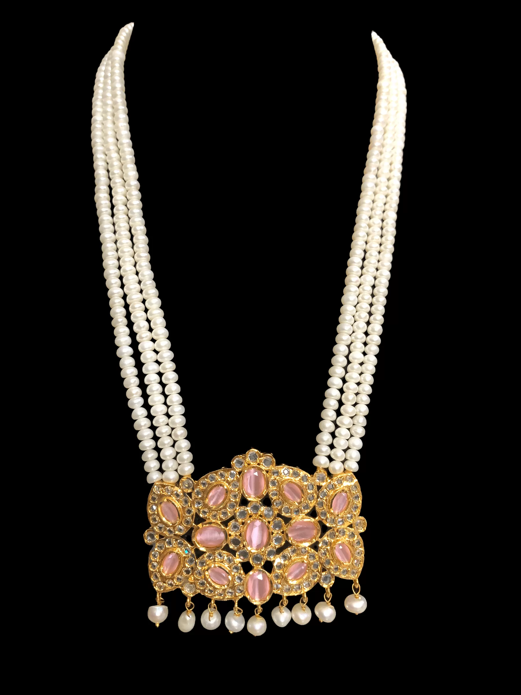 LN24 Sharnaz fresh water pearl necklace   In pink  ( READY TO SHIP)