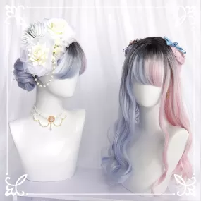 LOLITA PINK BLUE MEDIUM LONG CURLY WIG BY31061