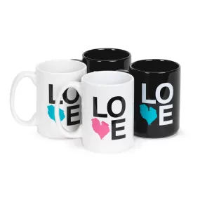 LOVE CERAMIC MUG SET OF FOUR