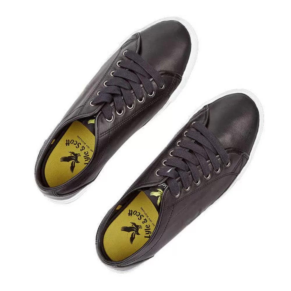 Lyle and Scott Teviot Leather Trainers - Black