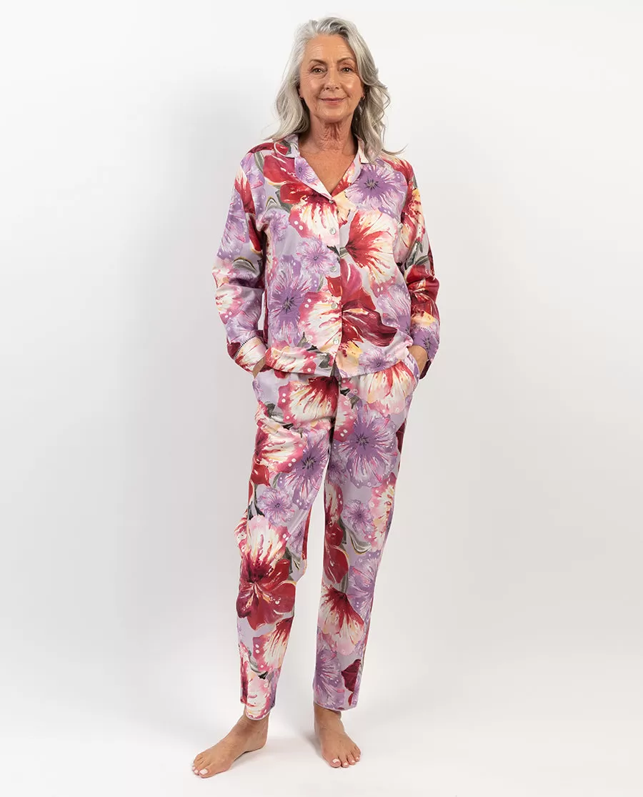 Maeve Lace Trim Floral Print Pyjama Set