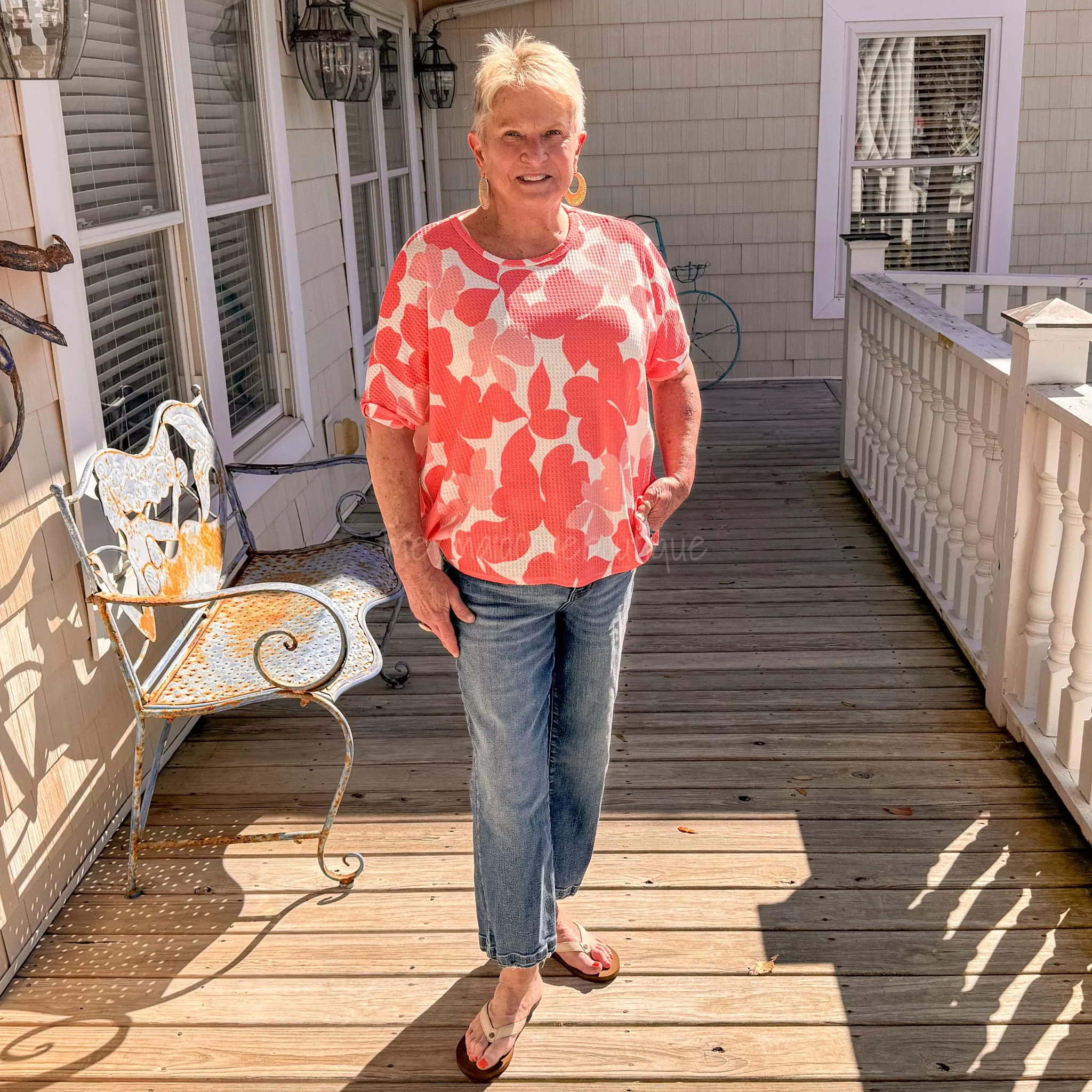 Mandie Top in Coral