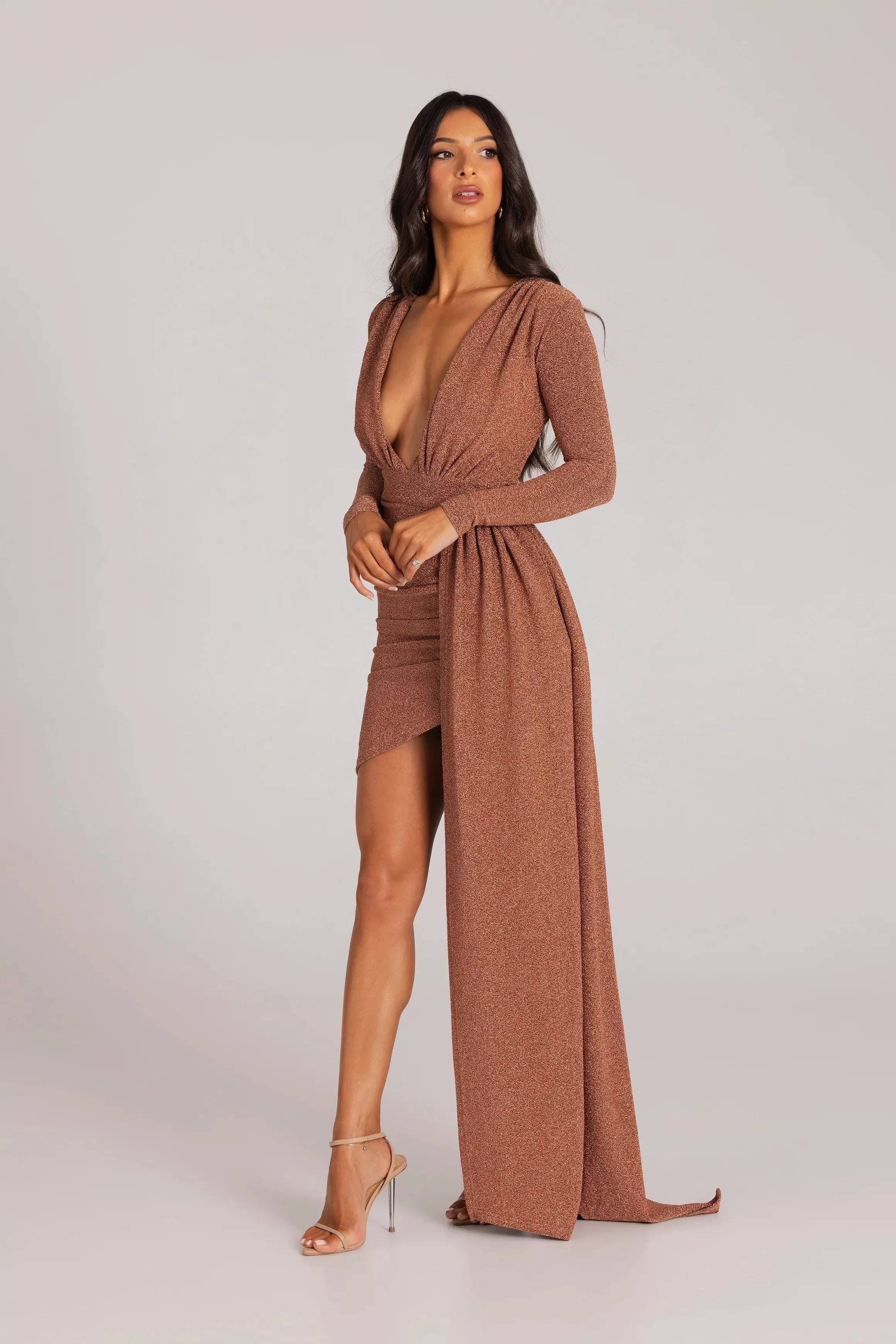 Mariya Dress - Bronze Foil