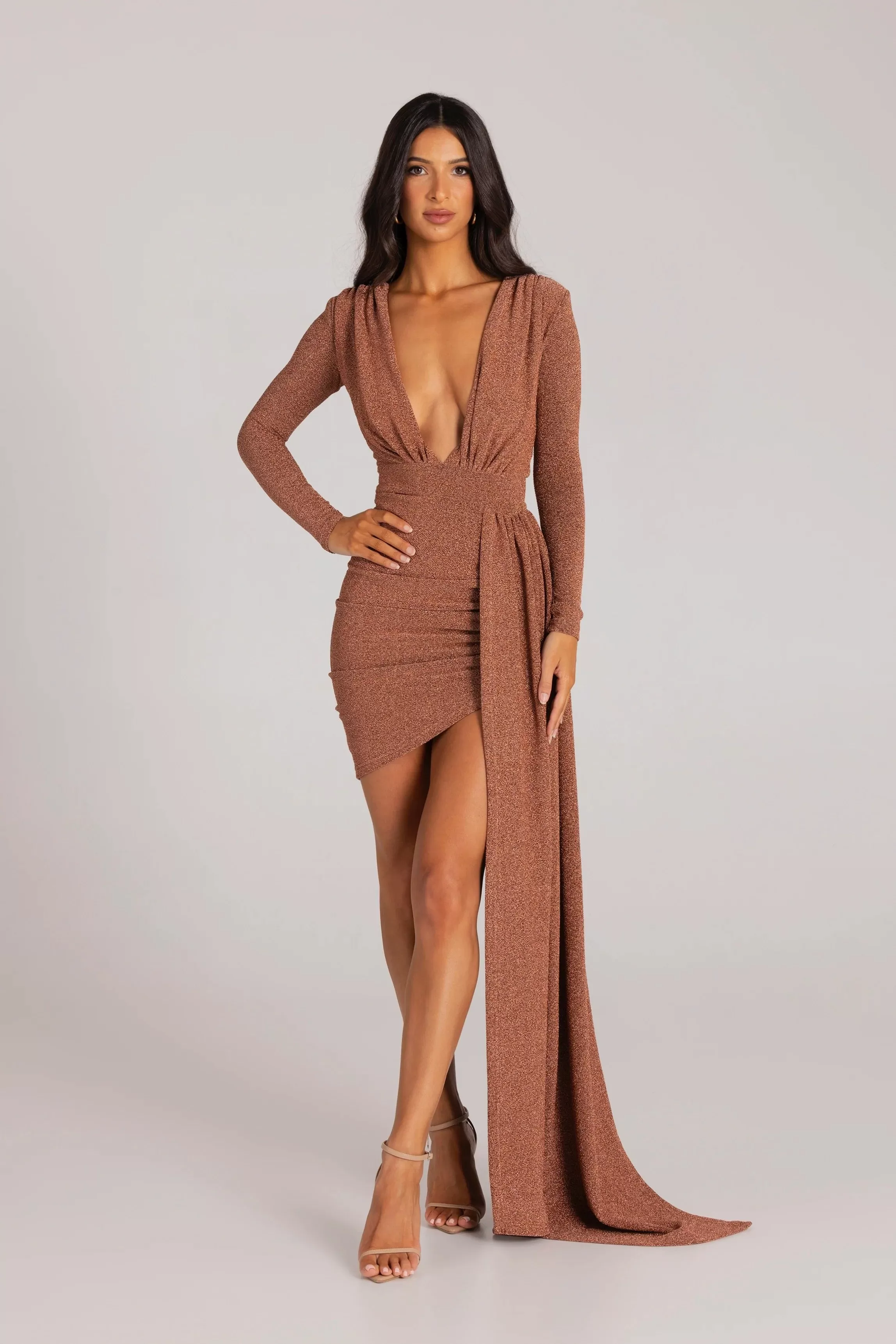 Mariya Dress - Bronze Foil