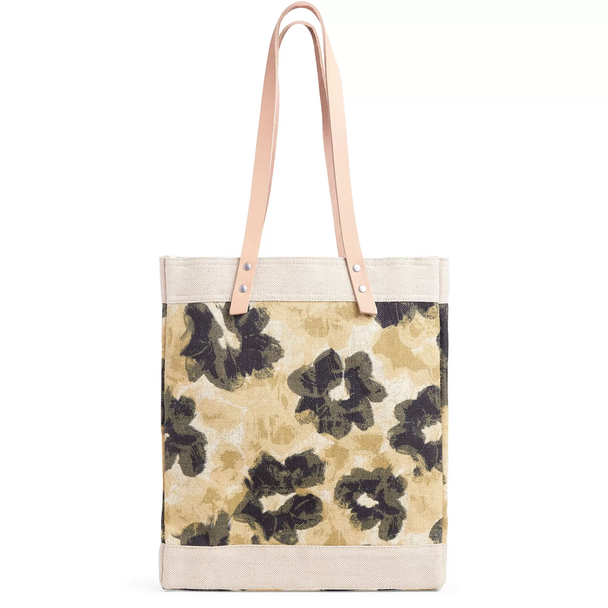 Market Tote in Khaki Bloom by Liesel Plambeck