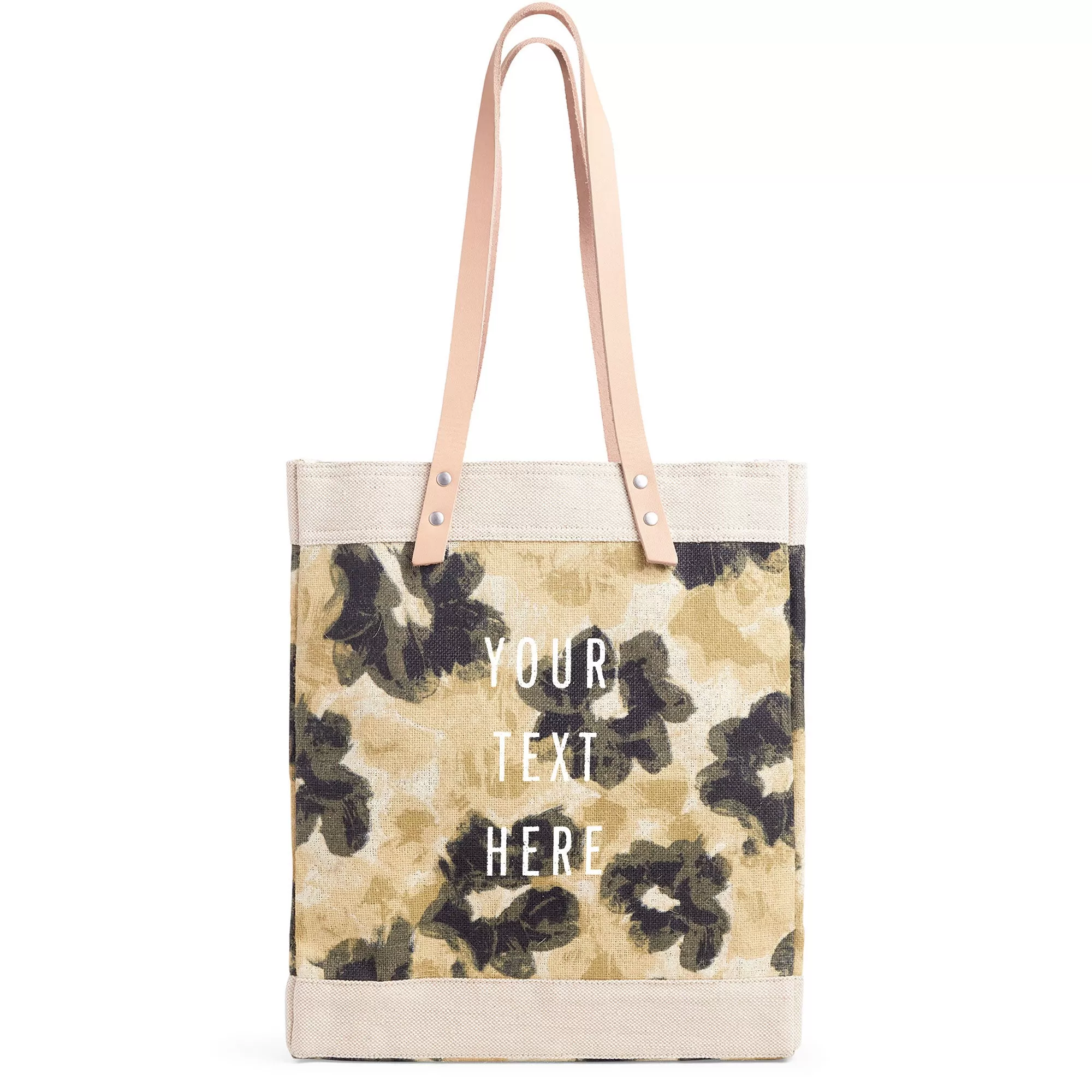 Market Tote in Khaki Bloom by Liesel Plambeck