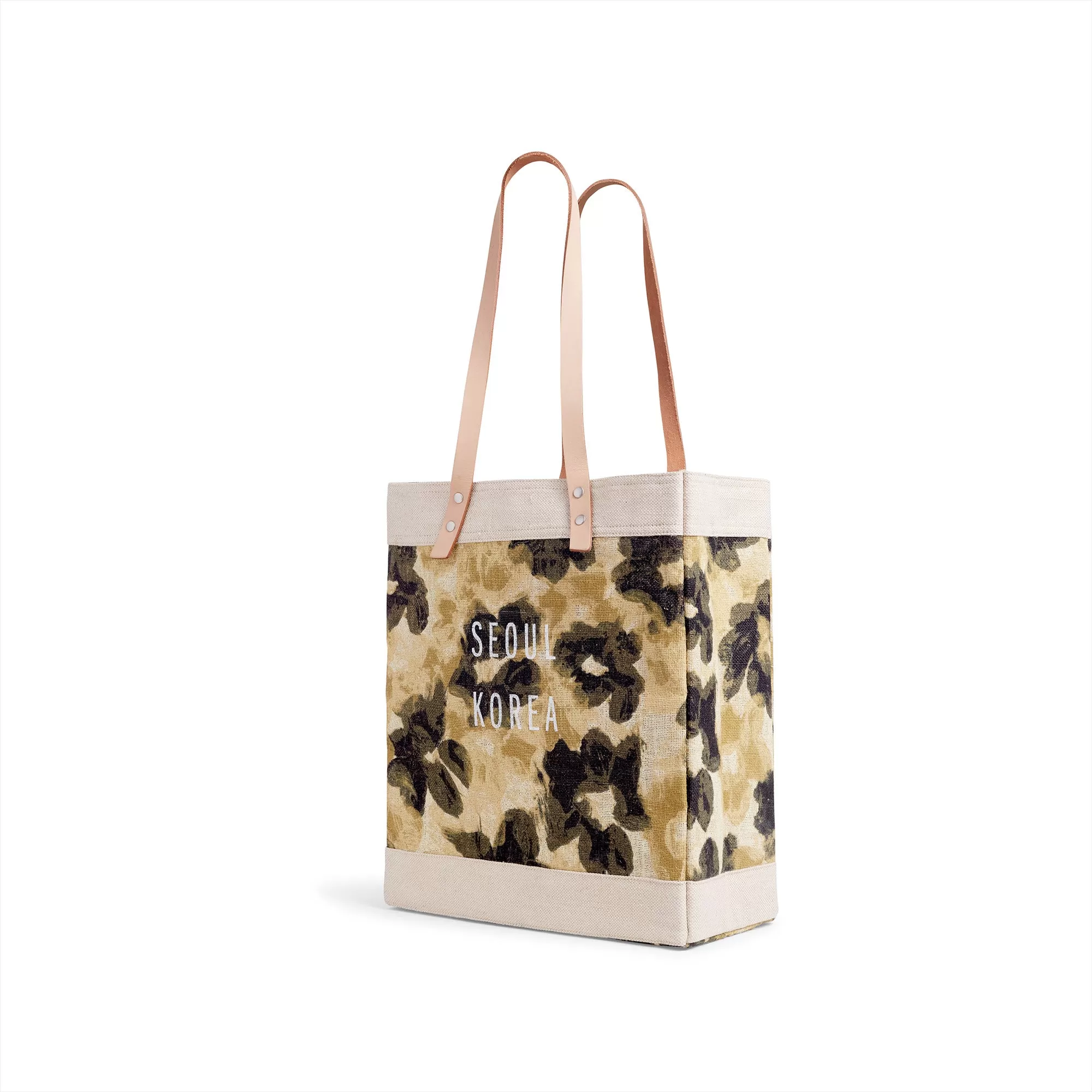 Market Tote in Khaki Bloom by Liesel Plambeck