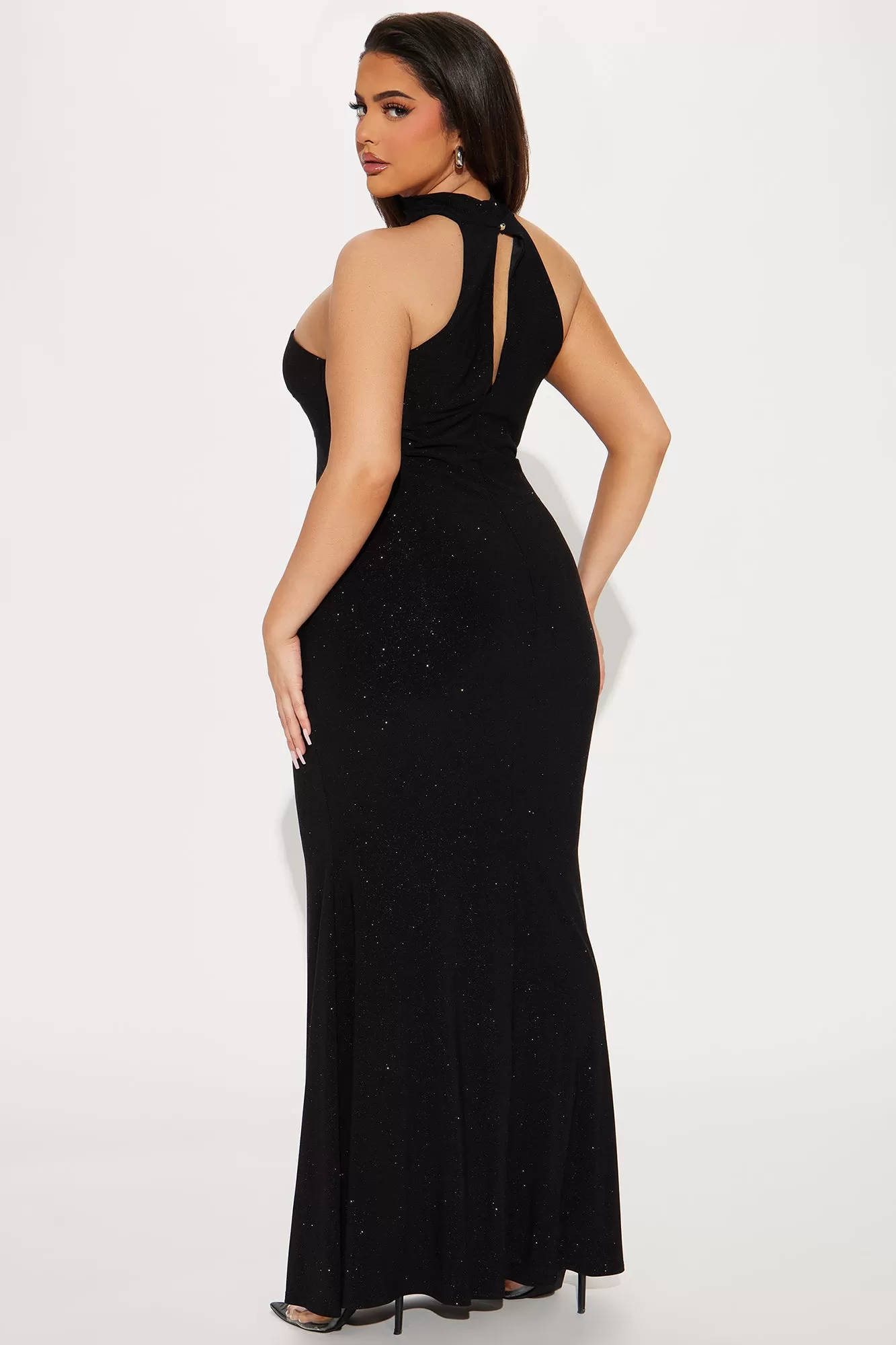 Maylee Glitter Maxi Dress - Black