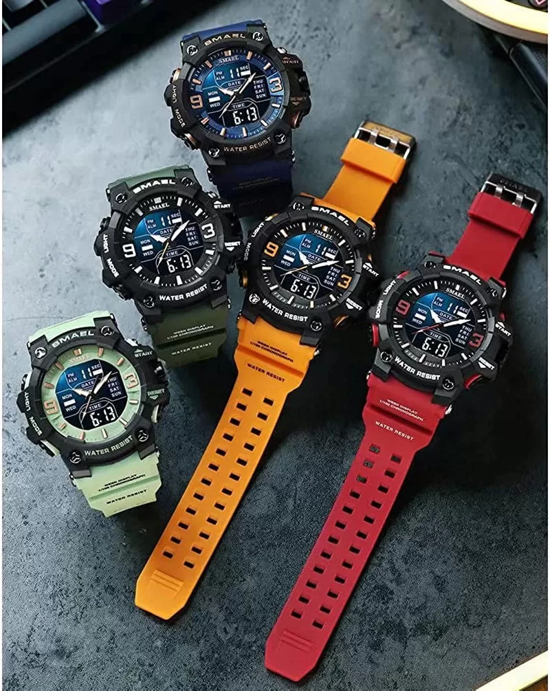 Men's Military Watches Outdoor Sports Digital Watch Waterproof LED Date Alarm Wrist Watches for Men