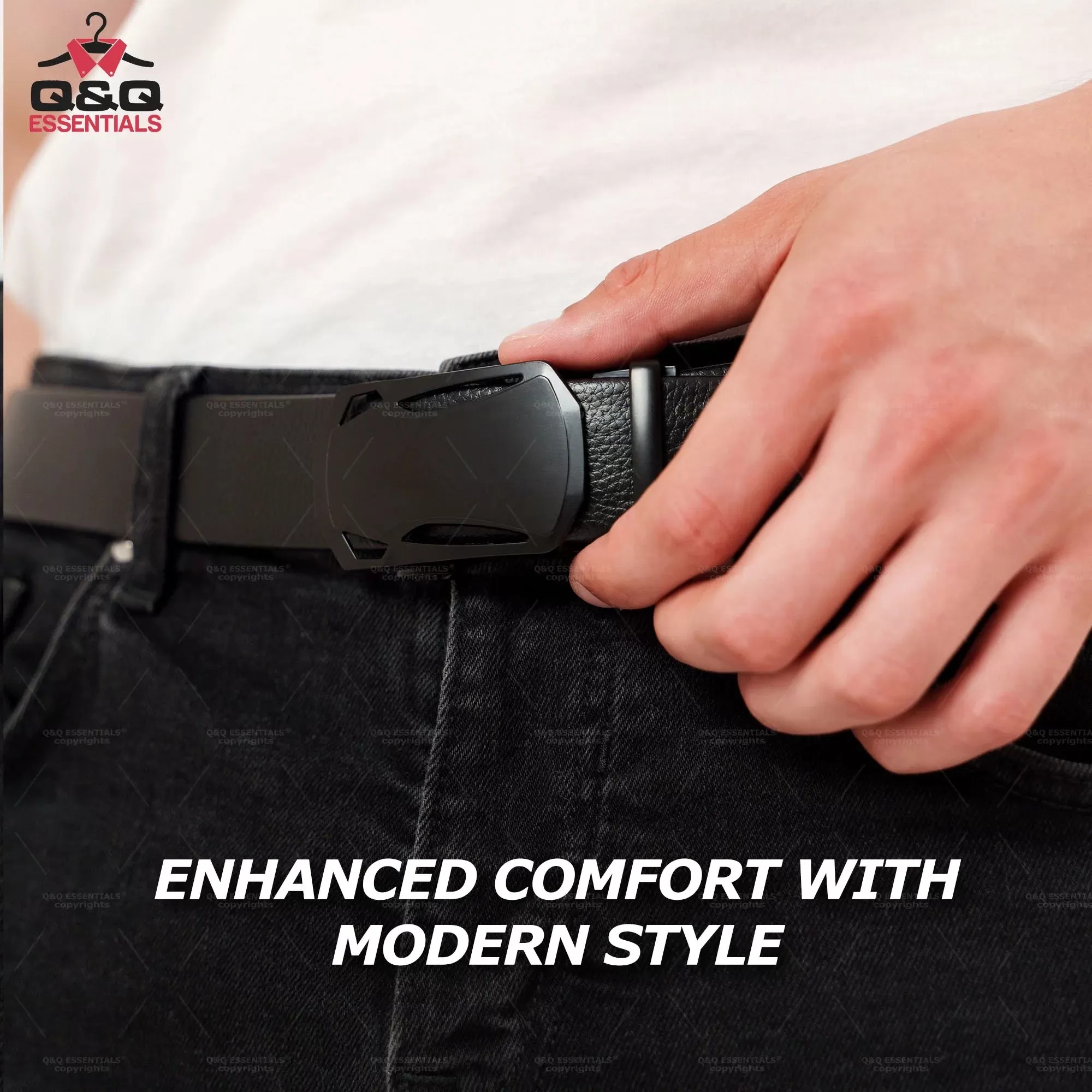 Men's Premium Ratchet Belt Microfiber Leather - Adjustable