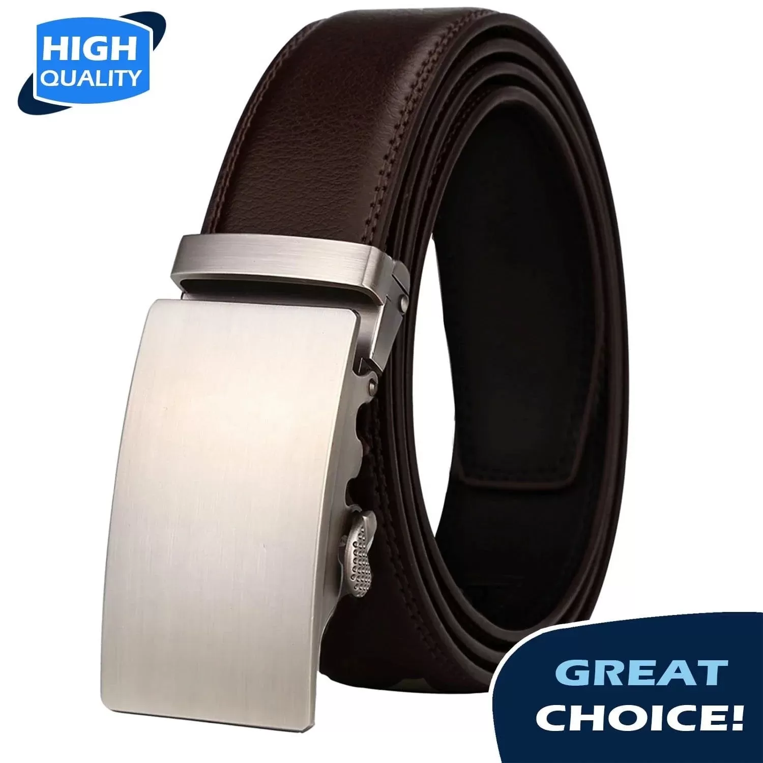 Men's Premium Ratchet Belt Microfiber Leather - Adjustable