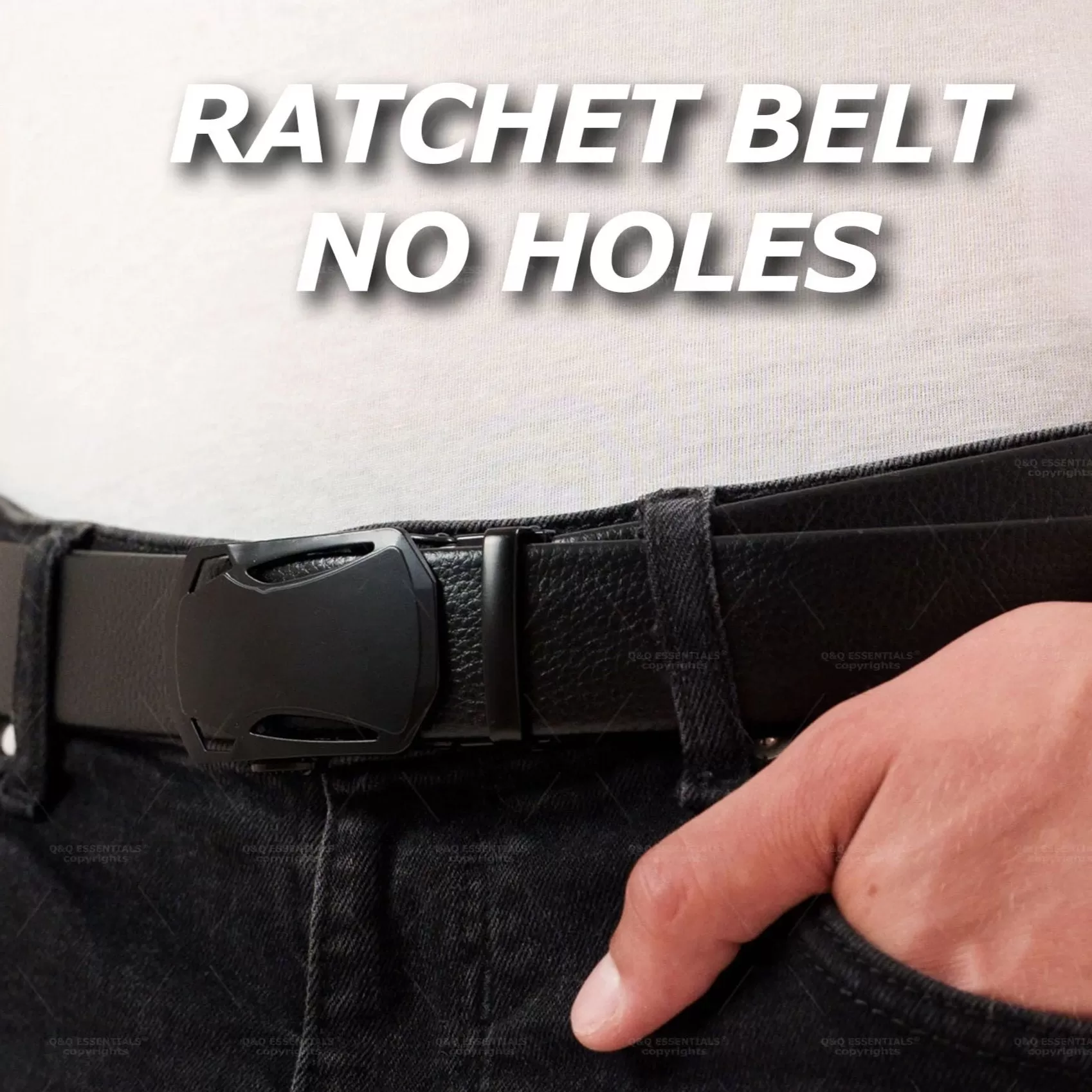 Men's Premium Ratchet Belt Microfiber Leather - Adjustable