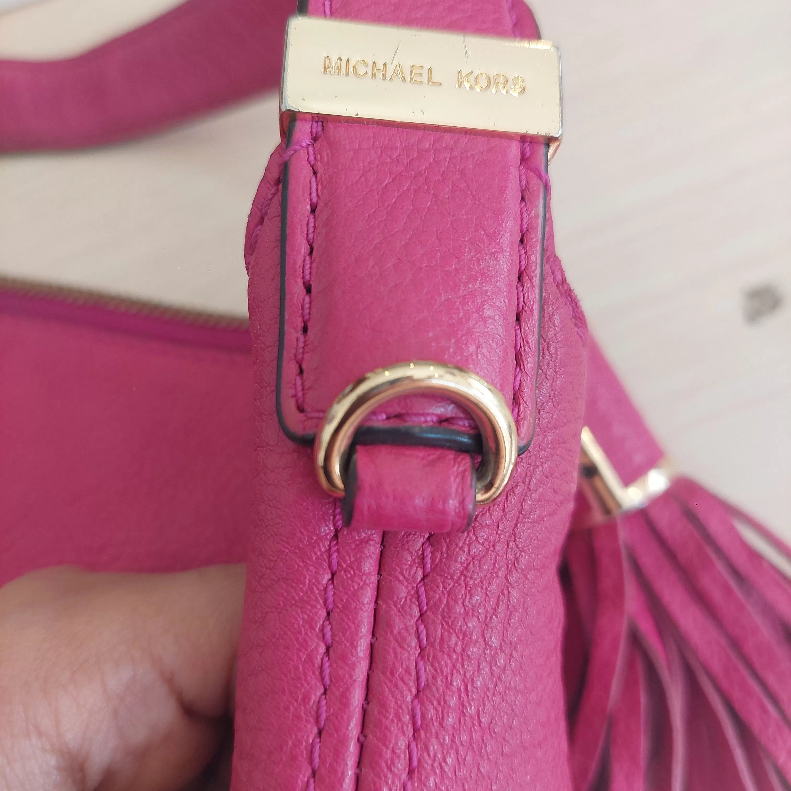 Michael Kors Fuchsia Pink Leather Shoulder Bag | Pre Loved |