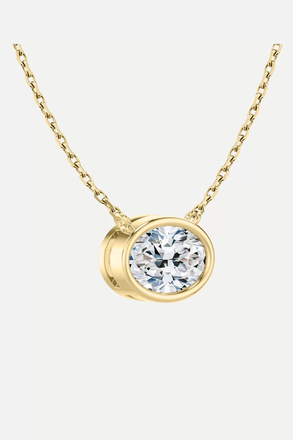 MINI BEZEL SET OVAL DIAMOND NECKLACE