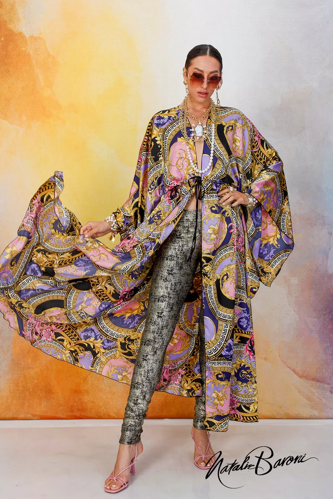 Multi Purple Kimono - Venezia