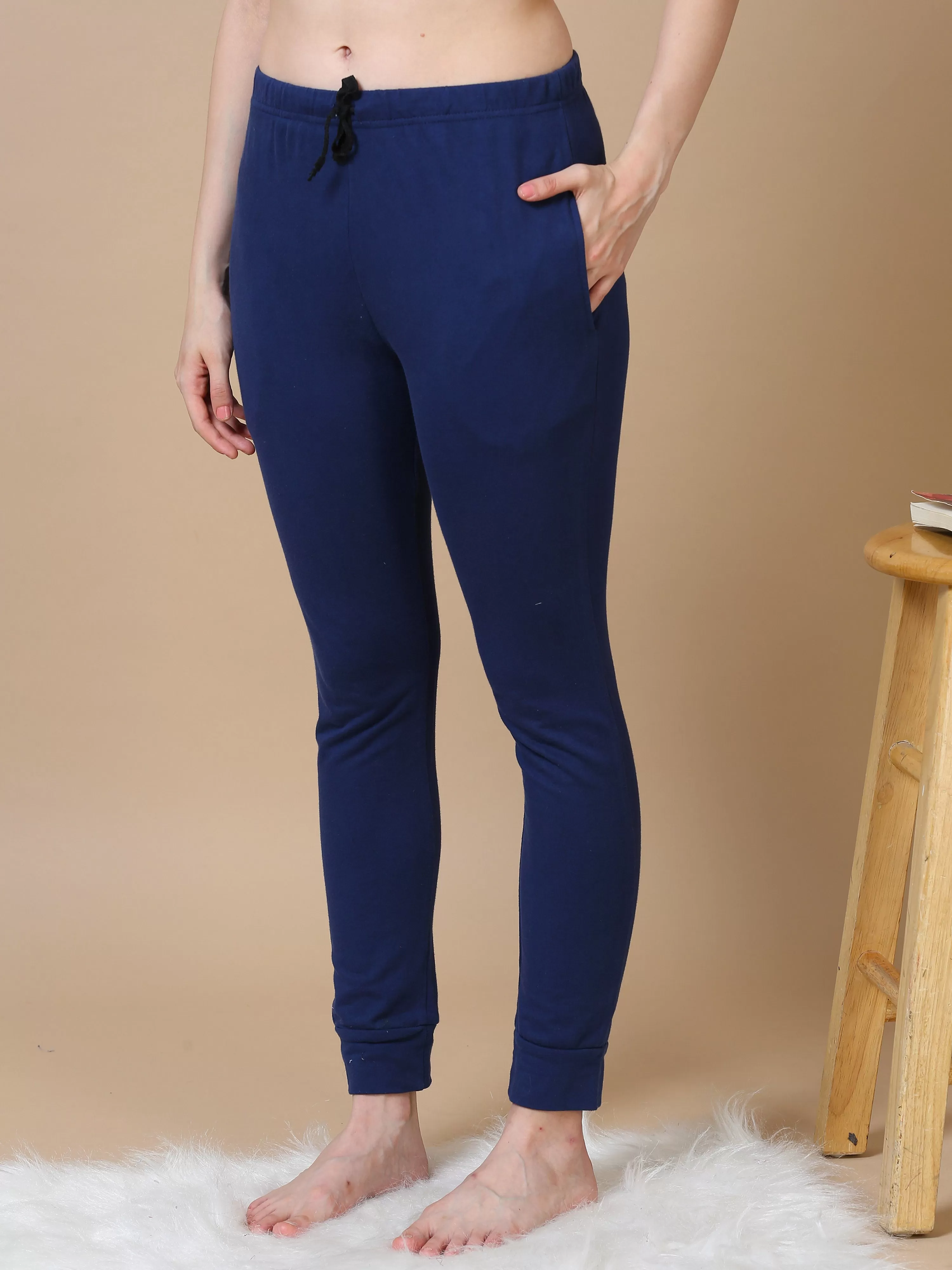 Navy Blue Hosiery Cotton Track Suit