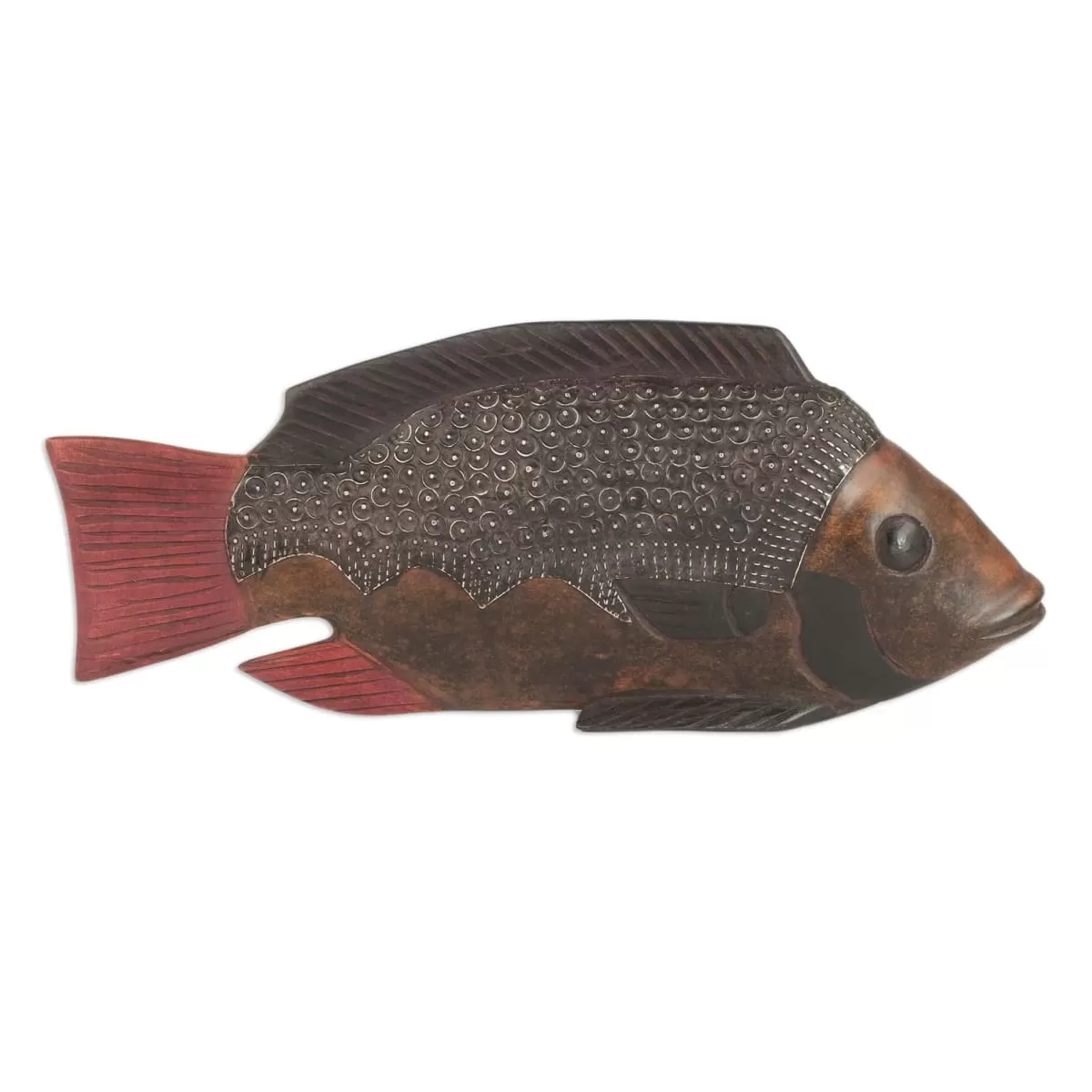 Novica Akpa Fish Wood Sculpture