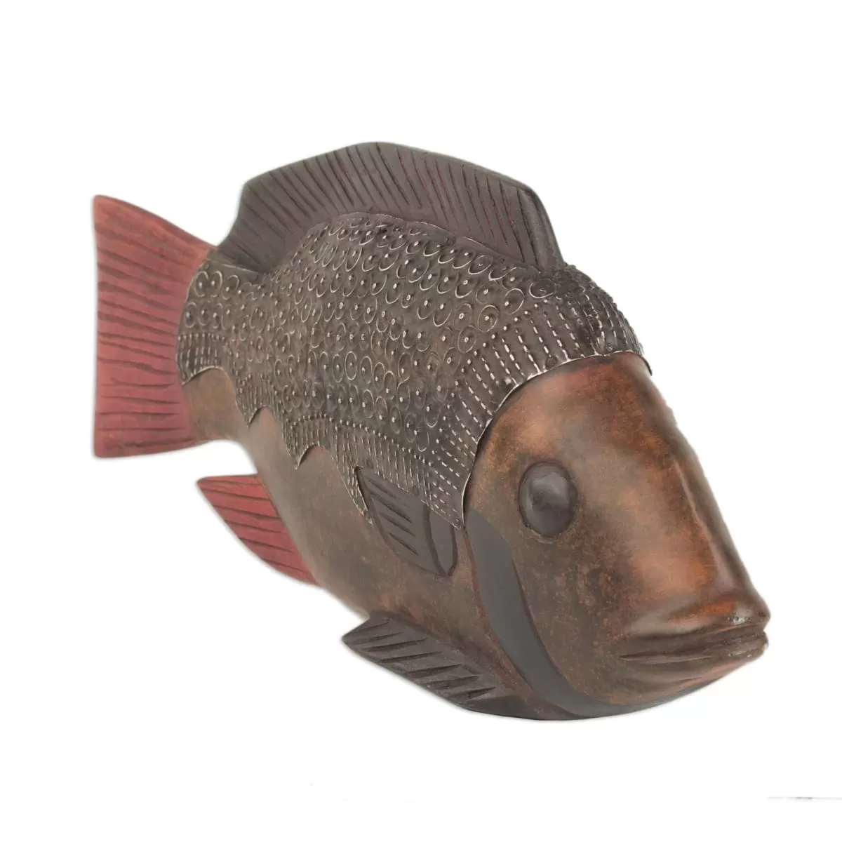 Novica Akpa Fish Wood Sculpture