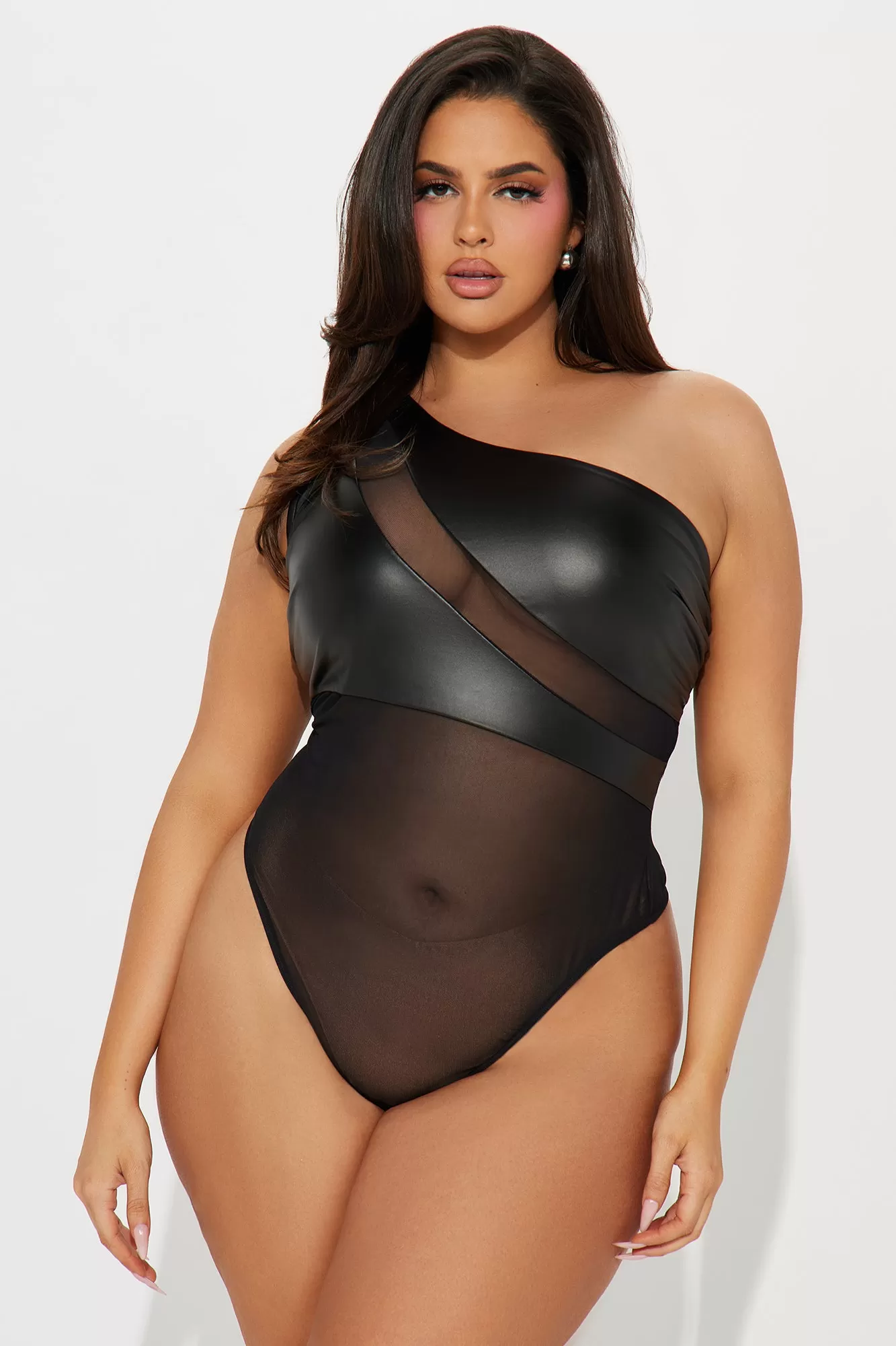 On Your Mind One Shoulder Bodysuit - Black