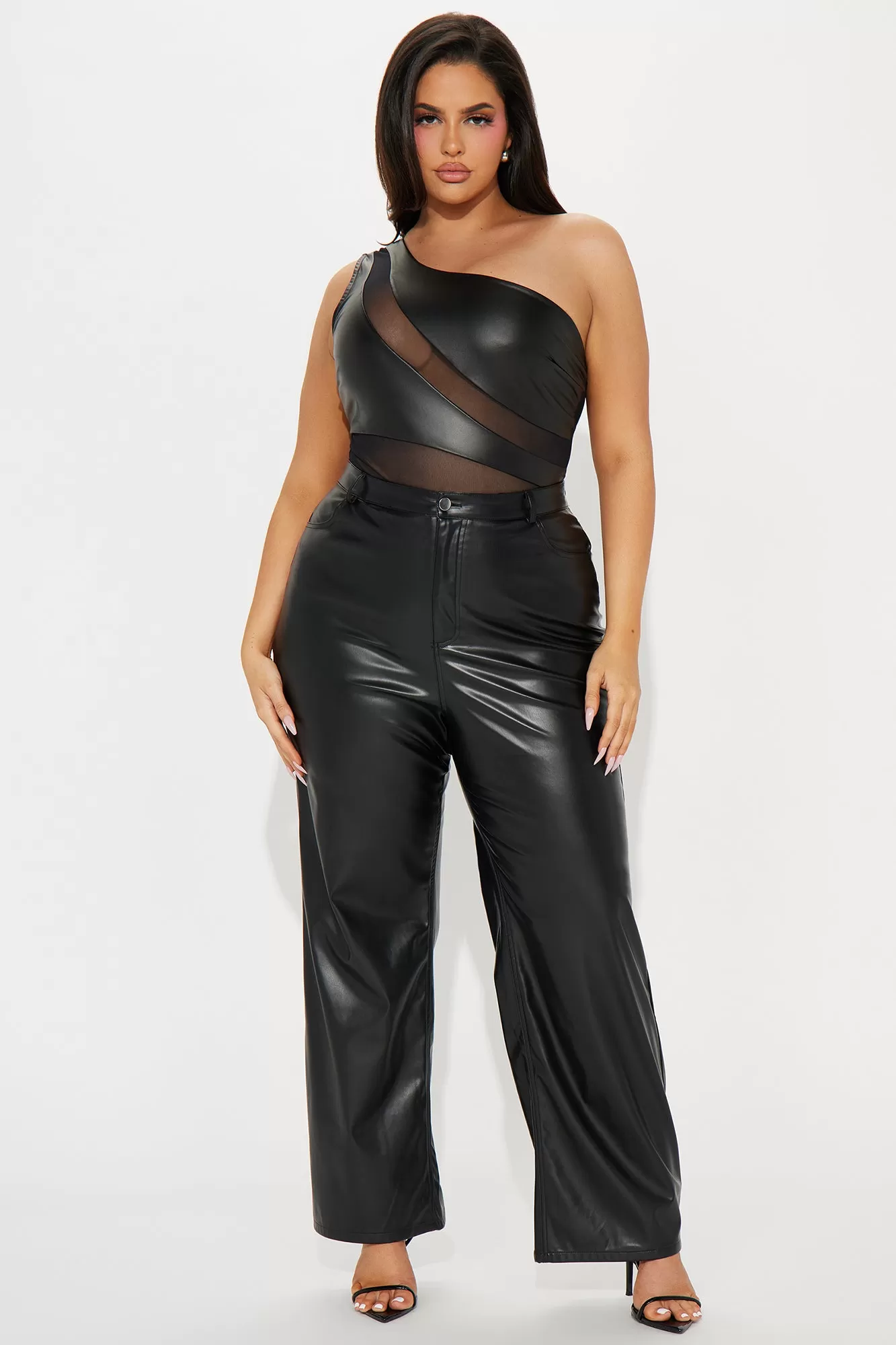 On Your Mind One Shoulder Bodysuit - Black