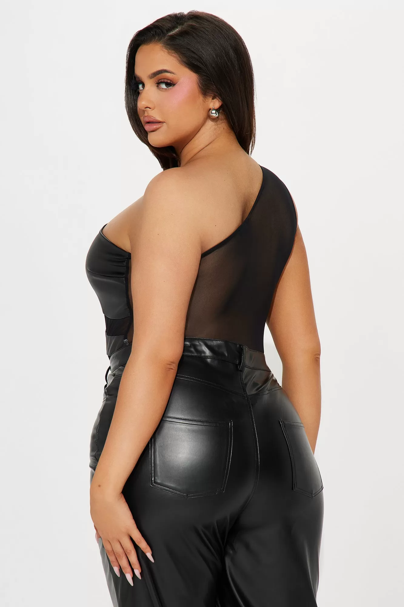 On Your Mind One Shoulder Bodysuit - Black