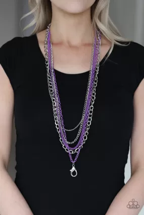 Paparazzi Industrial Vibrance - Purple Lanyard Necklace