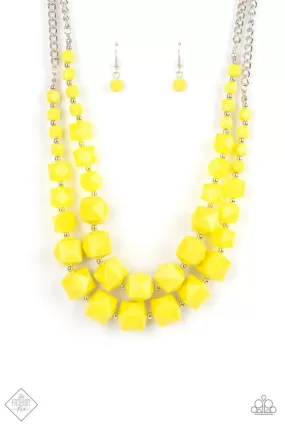 Paparazzi Summer Excursion - Yellow Necklace - Fashion Fix July 2021