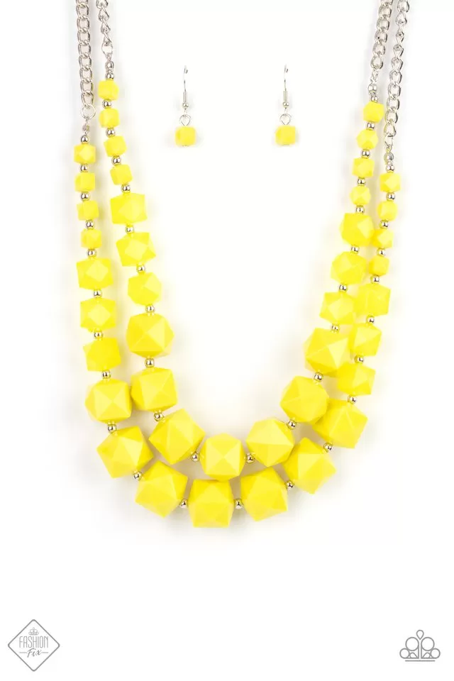 Paparazzi Summer Excursion - Yellow Necklace - Fashion Fix July 2021