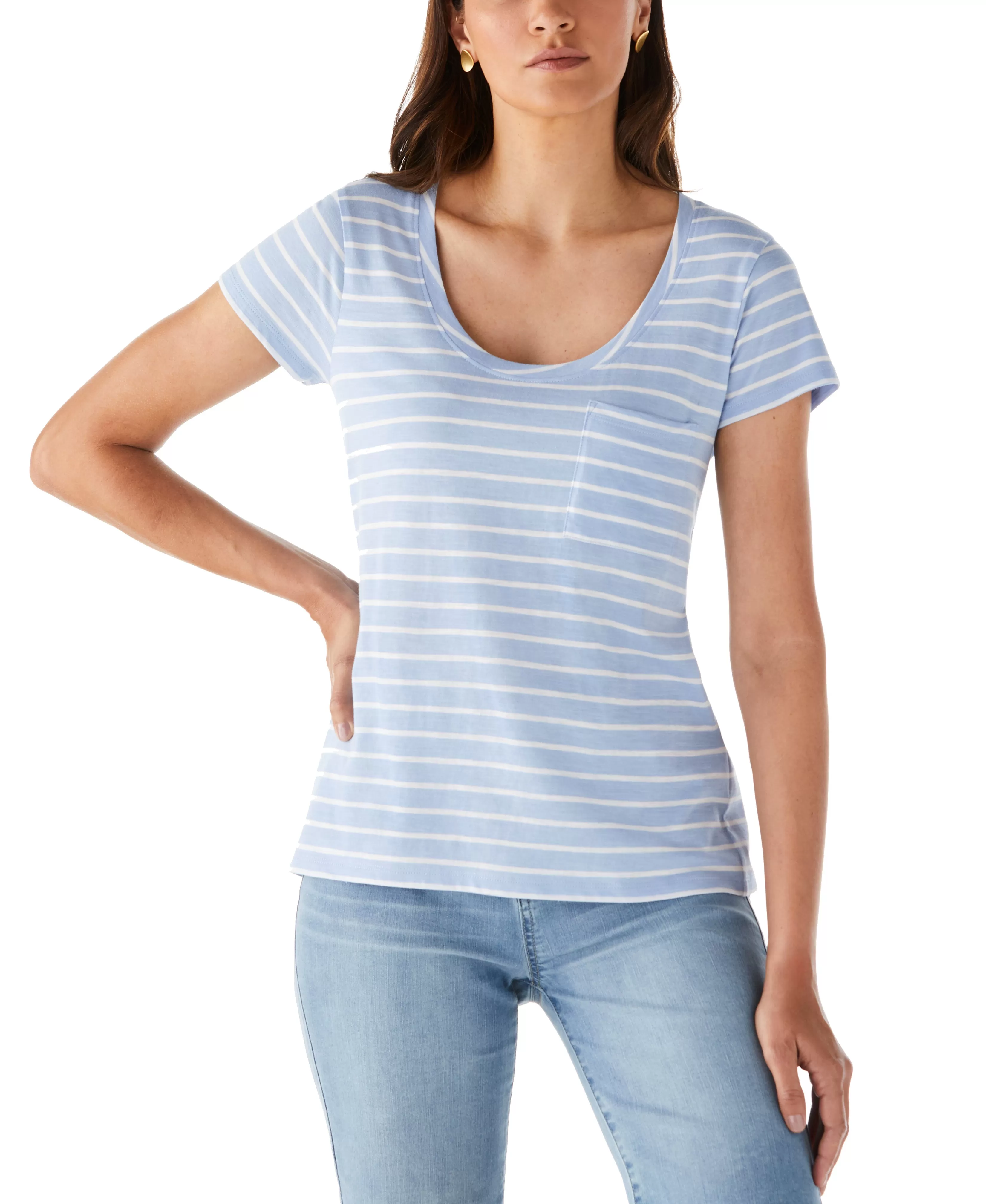 Petite Stripe Slub Tee