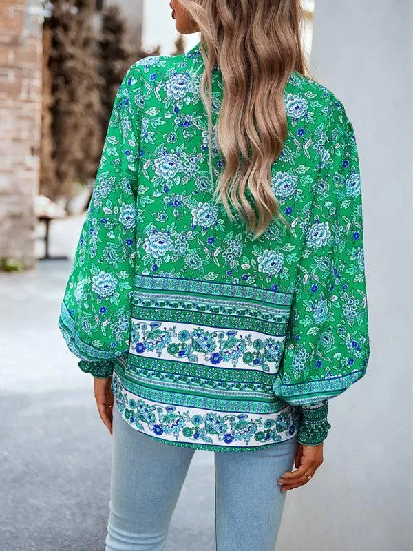 Printed Casual Long Sleeved Women Shirt