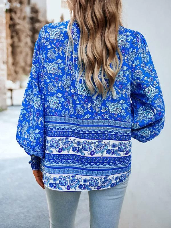 Printed Casual Long Sleeved Women Shirt