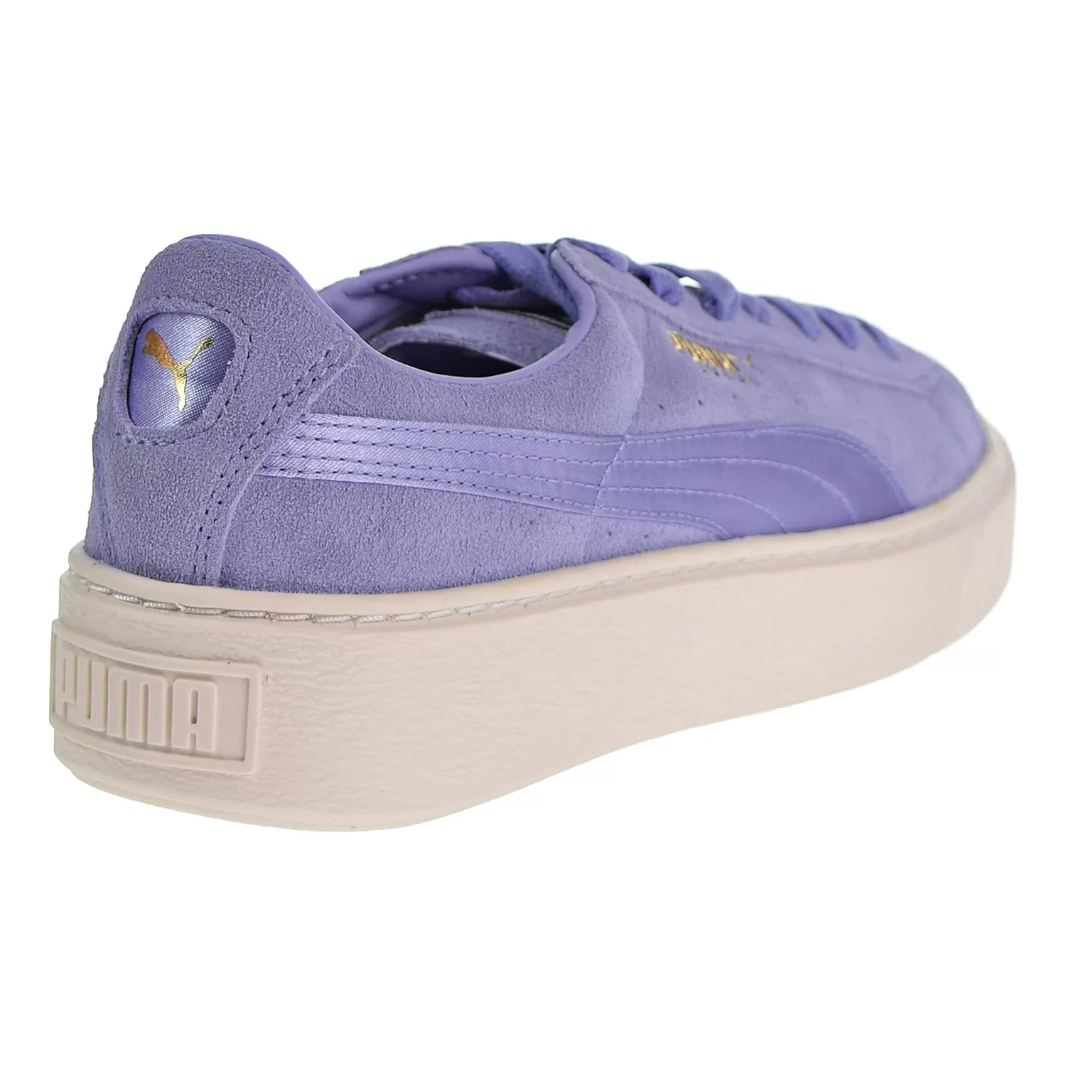 Puma Suede Platform Mono Satin Women's Shoes Lavender/Whisper/Gold