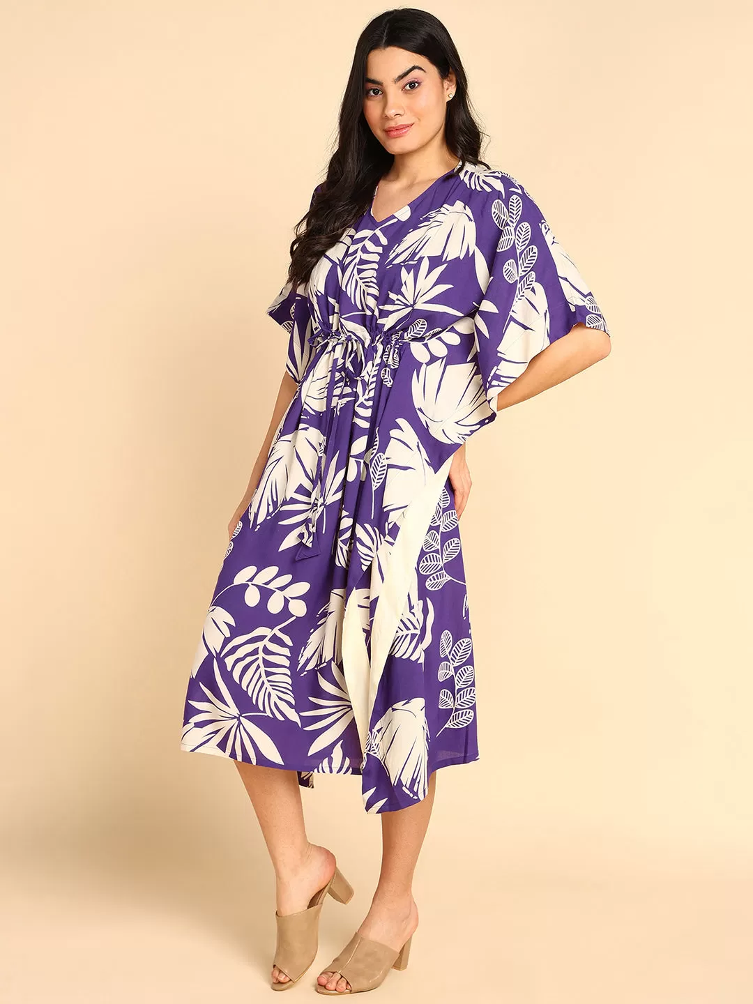 Purple Maternity & Feeding Kaftan