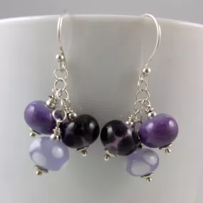 purple passion cluster earrings