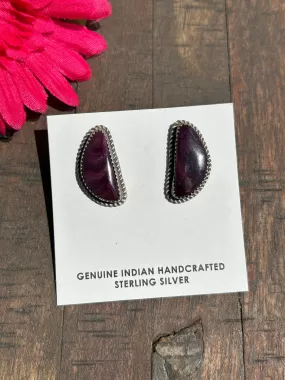 Purple Spiny Stud Earrings