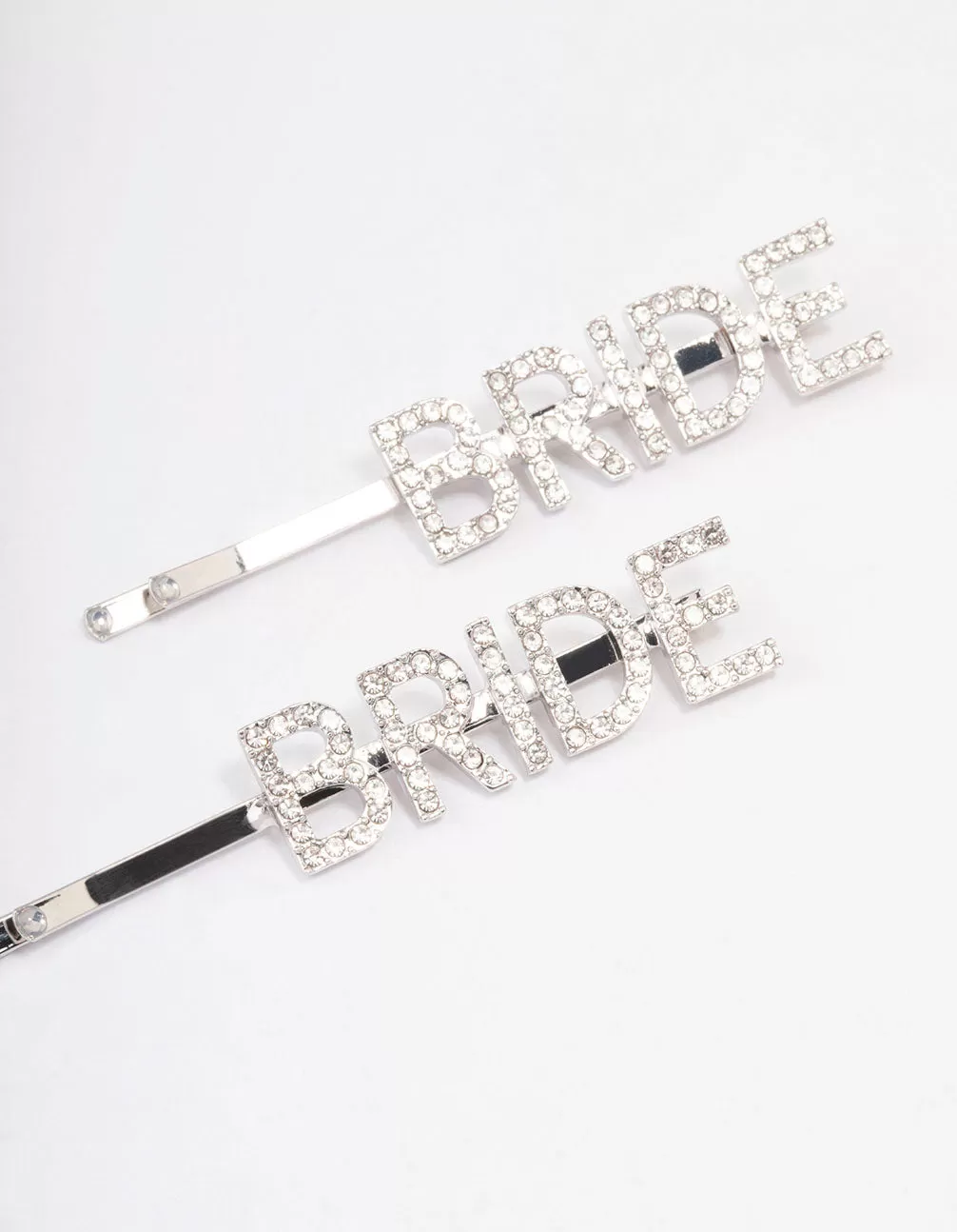 Rhodium Diamante Bride Hair Clip Pack