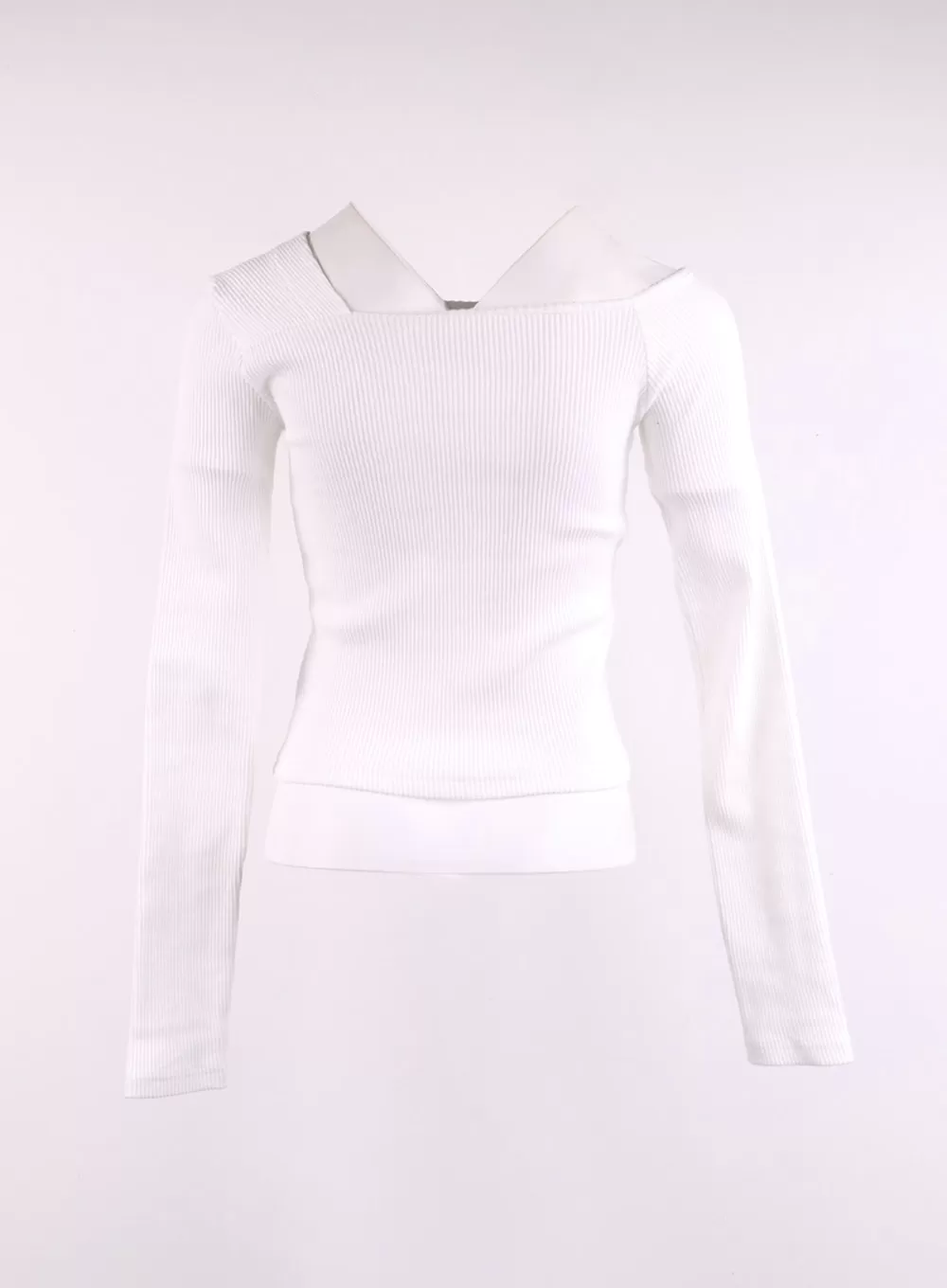 Ribbed Button Long Sleeve Top CJ429