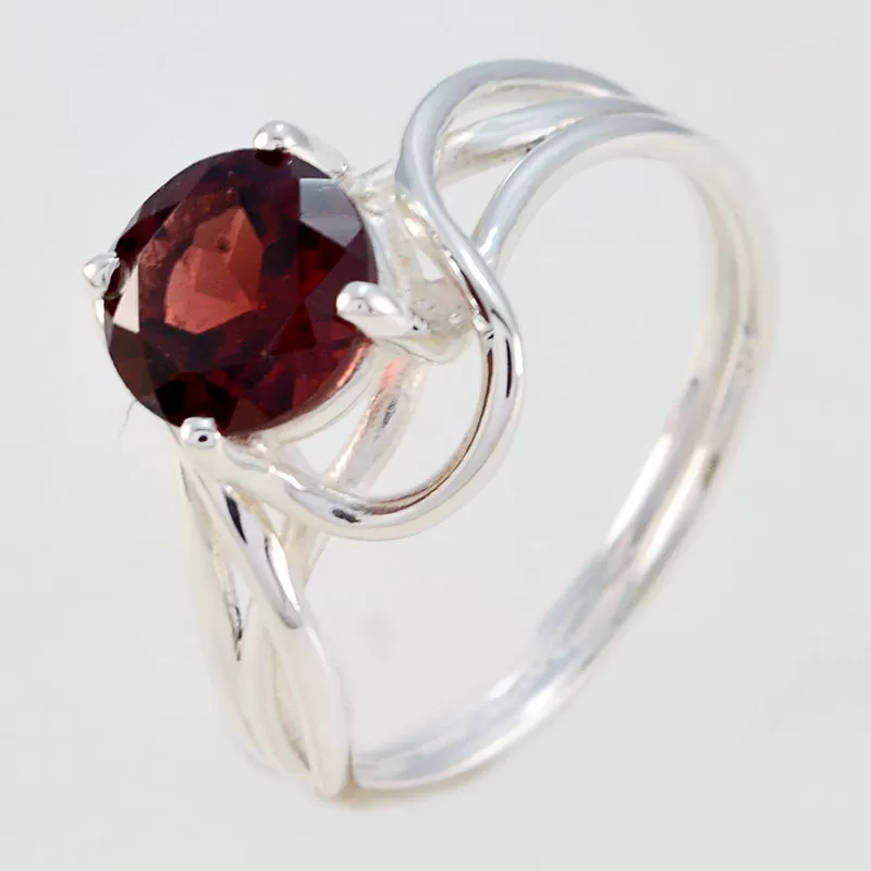 Riyo Chocolate-Box Gems Garnet 925 Sterling Silver Ring Bohemian