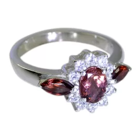 Riyo Cunning Gemstones Garnet 925 Sterling Silver Ring Gemstones