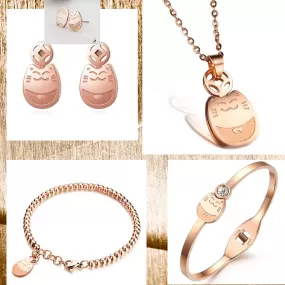 Rose Gold Comfy Cat Set (14K Gold Plated)