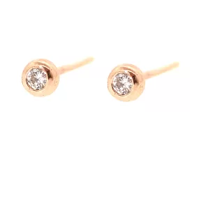 Rose Gold Diamond Stud Earrings